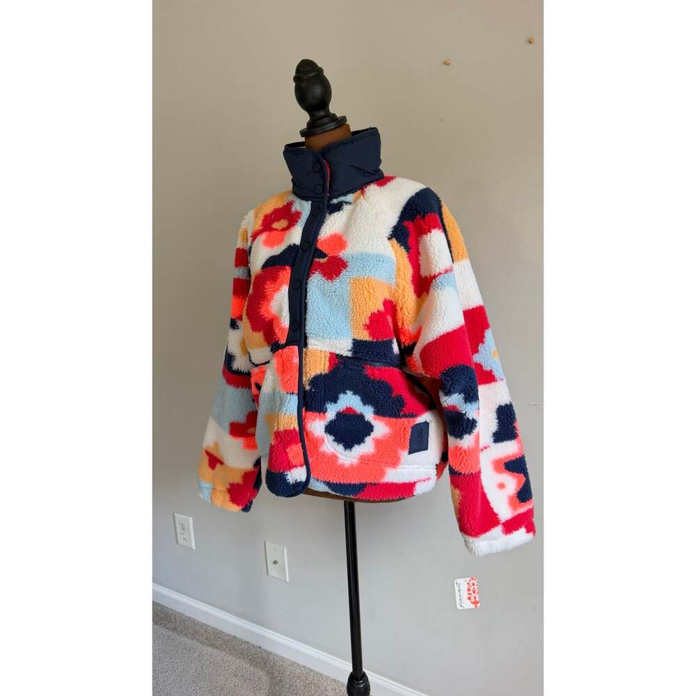 Free People Movement Colorful Floral Sherpa Fleece Jacket Sz S $198 NWT - Picture 5 of 10
